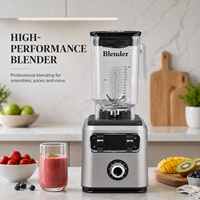 Mixeur Commercial Robuste 2,2 L, 5+ Vitesses Variables, Contrôle de Vitesse par Impulsions, pour Smoothies, Cafés et Jus de Fruits