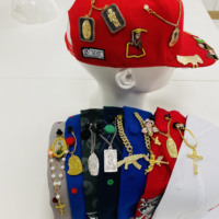 Personnalisé San Judas Chapeau Pin Métal Perle Chaîne Cap Clip Badge Clip Cap Pin Chapeau Avec Chaîne Croix Émail Pin pour Chapeaux
