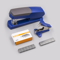 Ensemble d'agrafeuses manuelles de bureau et d'école de haute qualité avec 1 demi-bande en plastique 1000 agrafes 1 dissolvant d'agrafes Mini ensemble d'outils de bureau