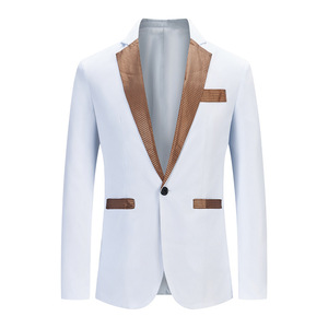 Blazer blanc tendance pour hommes, veste slim à revers pour hommes, <span class=keywords><strong>costume</strong></span> de fête pour <span class=keywords><strong>mariage</strong></span> et bal de fin d'année, <span class=keywords><strong>costume</strong></span> pour hommes, nouveau design <span class=keywords><strong>2022</strong></span> - Product Image 6