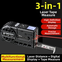Mètre à ruban laser en acier au carbone de haute qualité avec verrouillage automatique ABS, double unité (im impérial/métrique), mesure de distance laser 60 m.