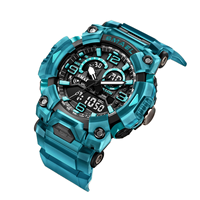 Jam Tangan Pria Desain Baru Casing ABS Tahan Air 5BAR Jam Tangan Kronograf Olahraga Digital Bercahaya Stopwatch Alarm Penyelam