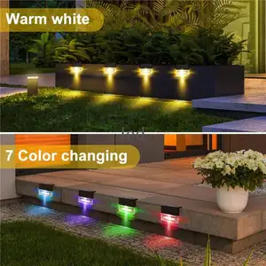 Kleurveranderende Outdoor Waterdichte Trap Tuin Leuningen Hekwerk Straat Decoratieve Tuin Led Zonne-Verlichting