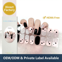 Bandes d'ongles 3D semi-durcies en gel véritable, non toxiques, personnalisables, à usage unique, durcissement par lampe UV, longue durée, fini brillant