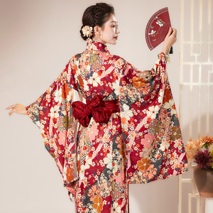 Kimono Japonés con Estampados Florales de Poliéster, Ideal para Otoño, Juegos de Rol, Restaurantes, Estancias en Casa de Familia, Fotografía de Temporada para Mujeres, Modificado - Product Image 3