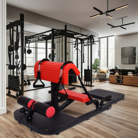 POWER MAX S-9 Appareil d'entraînement abdominal, des hanches et des jambes unisexe moderne, machine à squats multifonctionnelle, équipement de musculation en acier et mousse