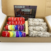 Kit de purification à la sauge CELION en promotion usine avec coquilles de sauge, bol, support en bois et plume de dinde