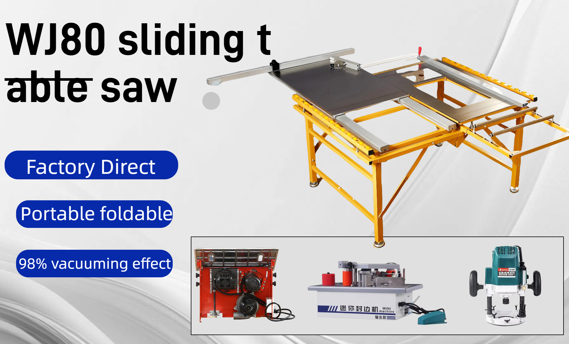 WJ80 Dust-Free Double Pushing Panel Saw for Woodworking