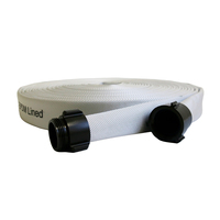 Tuyau d'incendie homologué UL, 250 psi, 1,5 pouce, 30 m, simple gaine, doublure EPDM, pour la lutte contre l'incendie, avec raccords américains en laiton/aluminium