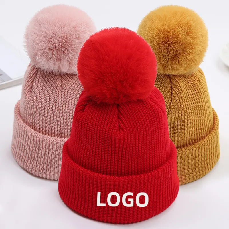 Cappello personalizzato per bambini in tinta unita berretti autunno inverno con Logo ricamo stampato ragazza e ragazzo cappello da spiaggia