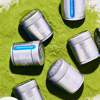 Vente flash : boîte ronde hermétique vide de 50 g avec couvercle à vis, contenant en métal alimentaire pour matcha, poudre de café, logo personnalisé imprimé