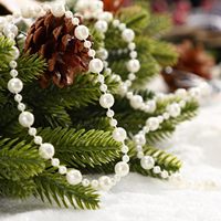 Guirlande de perles de luxe en plastique de 15 m pour décoration extérieure, centre de table, art mural, mariage et banquet