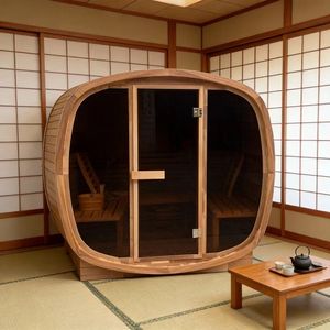 Sauna a Vapore Quadrata in Cedro Rosso - Parete Isolata in <span class=keywords><strong>Legno</strong></span> <span class=keywords><strong>Naturale</strong></span> per Risparmio Energetico - Parete Isolata - Product Image 6