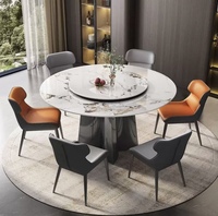 Table à manger ronde de style chinois luxueux 4 chaises réglables pour le design industriel de l'école extérieure de salon