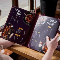 Porte-documents personnalisé en cuir PU A4 A5 avec fermeture élastique, couverture pour bouteille de vin, dossier de menu personnalisable