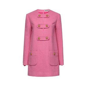 Váy sang trọng cổ điển mùa Thu/Đông 2025, phong cách retro, dáng ôm, cổ vuông/dây halter, phối màu tương phản, có khuy và túi. - Product Image 6