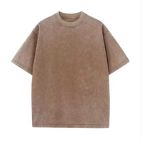 T-shirt décontracté en coton 100% tricoté 260g, délavé à l'acide, prix d'usine, pour usage quotidien