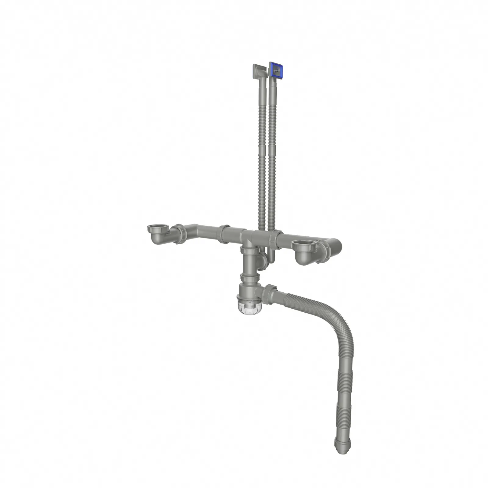 Factory Production Kitchen Sink Double Slot Hard Pipe Combination Diameter Spacing 50CM-60CM Sink Drain