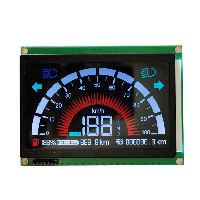Custom Mono 7 Segment LCD Display with Black Background LED Backlight High Brightness 300-500 for Car