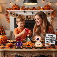 Juguete Blandito de Halloween con Purpurina en Forma de Dumpling y Mini Cesta Vaporera, Juguete Sensorial Espeluznante para Apretar, Regalo Festivo para Niños