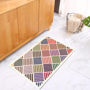 Tapis de salle de bain géométrique coloré rectangulaire antidérapant en PVC pour l'entrée de la maison et la salle de bain - Product Image 2