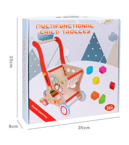 Jouets pour bébés de 2 à 4 ans en bois Push and Pull Learning tracteur déambulateur pour enfants Protection de l'environnement - Product Image 5