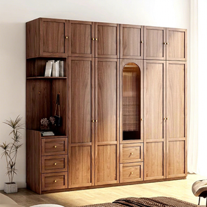 Armoire à portes battantes en bois, très demandée, garantie qualité, avec porte en verre transparent - Product Image 1