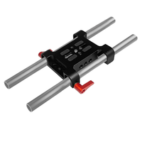 Plaque de base multifonction en alliage d'aluminium pour appareil photo avec pince de rail de 15 mm, filetages 1/4''-20 et 3/8''-16 pour rig d'épaule d'appareil photo reflex numérique