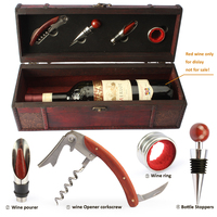 Coffret cadeau de vin rouge antique de qualité supérieure, classique, durable et écologique, avec ouvre-bouteille en bois inclus