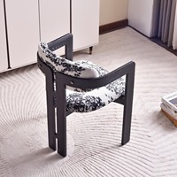 Chaise de salle à manger en bois massif avec accoudoirs, style bloc de construction, pour salon, fabriquée en Chine
