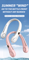 Ventilateur de cou portable sans pales, rechargeable, avec affichage numérique, pour extérieur, à cinq vitesses, le plus vendu