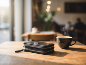 Portafoglio con doppia cerniera e portamonete con chiusura a scatto per donna, stile semplice, fodera in poliestere - Product Image 2