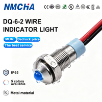 Lampu Indikator Daya LED Biru DQ-6 Pabrikan Cina, Tahan Air IP65, Logam, 2 Kabel, Indikator Peralatan Mesin