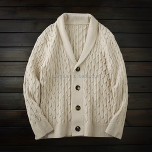 Pescoço alto xale colar cabo Design masculino malha Cardigan camisola para temporada de inverno - Product Image 1