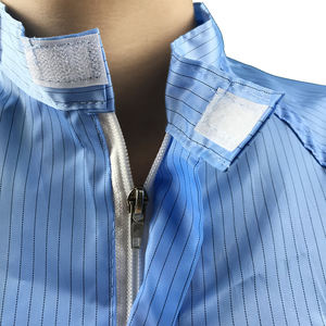 再利用可能洗濯可能食品ワークショップ作業用ポリエステル炭素繊維静電気防止クリーンルームジャケットユニフォーム<span class=keywords><strong>ESD</strong></span>スモックスーツ - Product Image 2