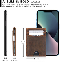 Portefeuille pliable unisexe en cuir pleine fleur, mini, fin, durable, élégant, avec pince à billets pour un usage quotidien