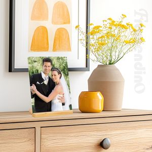 Panel Fotográfico de Aluminio Personalizado HD de 1.1 mm, Lámina de Aluminio en Blanco para Sublimación de 4-10 Pulgadas, Marco de Fotos con Base de Bambú - Product Image 4