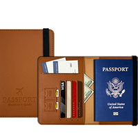 Porte-passeport en cuir PU, élégant et portable, étui pour carte d'identité, organisateur en cuir PU durable, fournitures pour le bureau et les affaires