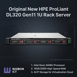 Serveur en rack HPE <span class=keywords><strong>ProLiant</strong></span> <span class=keywords><strong>DL320</strong></span> Gen11 1U d'origine, Intel Xeon 3408U, 16 Go de DDR5, 4 LFF, virtualisation, informatique en nuage, serveur en rack - Product Image 1