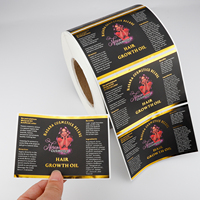 Étiquettes personnalisées en vinyle imperméable de luxe pour bouteilles d'huile capillaire, autocollants dorés pour emballages de produits capillaires