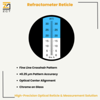 Custom Optical Glass Refractometer Reticle Scale Plate for Brix Salinity Coolant Urine Protein Testing Instrument Use