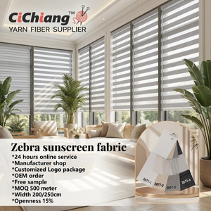 Tissu occultant ignifuge et imperméable pour stores enrouleurs à motif zèbre en polyester + PVC Hometextile 2077 - Product Image 1