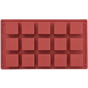 15 lỗ vuông Silicone bánh khuôn Ice Cube tráng miệng Pastry khuôn Cube Splice bánh vuông Brownie khuôn bánh cho nướng