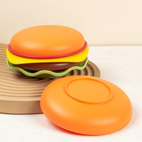 Ensemble de plats superposés de style hamburger - Assiettes en plastique originales pour les collations, les os et les amuse-gueules, plateau de service amusant