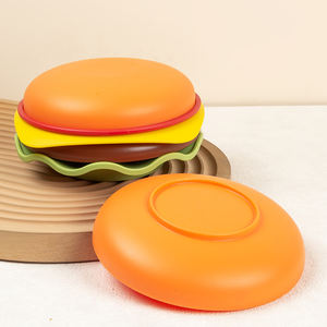 Set di Piatti a Strati Stile Hamburger - Piatti in Plastica Originali per Snack, Ossa di Carne e Antipasti per Feste, Vassoio Divertente per Servire - Product Image 3