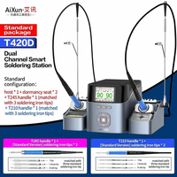 Aixun T420D Double Station de soudage intelligente avec siège de poignée T245 T210 T115 poignée de soudage embouts de fer pour réparation de PCB BGA