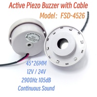 Buzzer piézo de type fil actif 12V 45*26MM fort 105dB son constant 2900Hz Buzzer de conducteur à usage général de voiture pour système de sécurité