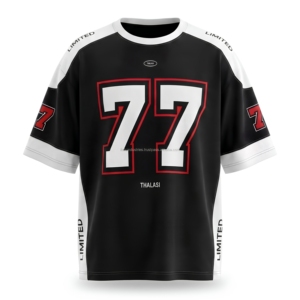 Camiseta de Fútbol Casual para Hombre 2025, Transpirable, de Malla Tejida, con Estampado de Números a Rayas, de Manga Larga y Estilo Oversize - Product Image 1