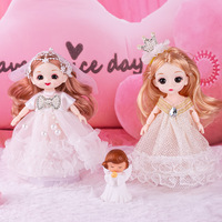Mini poupée gothique articulée à 8 points en vinyle, tenue de mariée, 17 cm, ensemble de jeu de poupée de mode, vente en gros, ensemble de jouets pour enfants