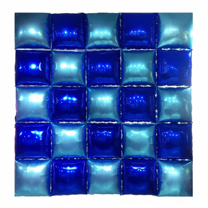 Nouveau mur de fond de bloc bicolore double face avec sangles ballon feuille d'aluminium ballon fond mur décoration de fête - Product Image 1